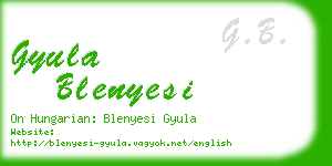 gyula blenyesi business card